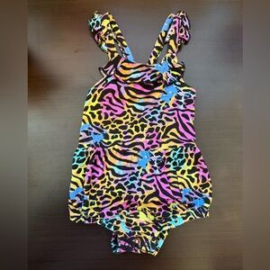 Colorful Animal Print Bubble Romper